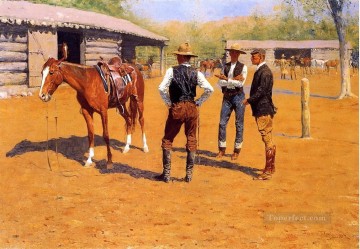 Frederic Remington Painting - Comprar ponis de polo en el oeste Viejo oeste americano Frederic Remington